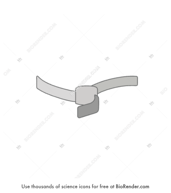 Retreat curve impeller - Editable icon of schematic of a retreat curve impeller portion of a bioreactor
