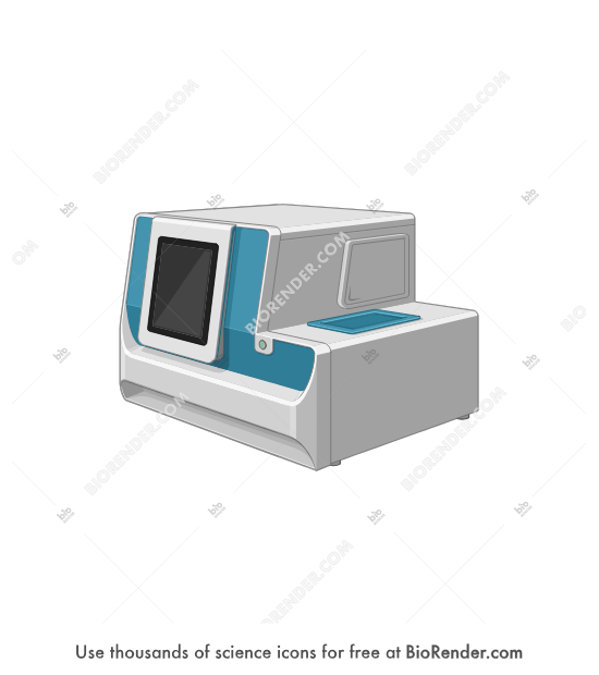 Protein analyzer (BioPhase 8800) - Editable icon of a BioPhase 8800 protein analyzer in a 3/4 view