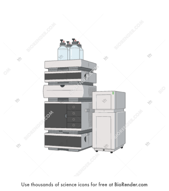 SFC system (Agilent 1260 infinity II) - Editable icon of an agilent infinity II SFC system composed of a control module and HPLC in 3/4 view