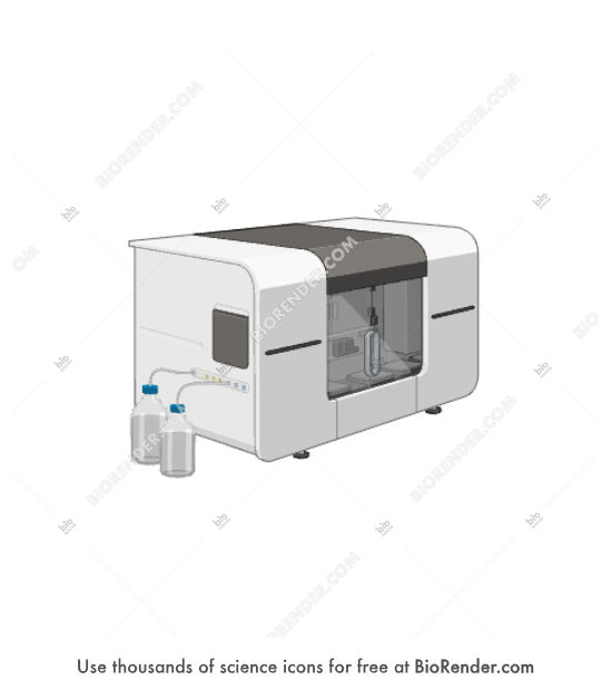 SPR system (Carterra LSA, with bottles)  - Editable icon of a Carterra LSA SPR system with bottles in a 3/4 view