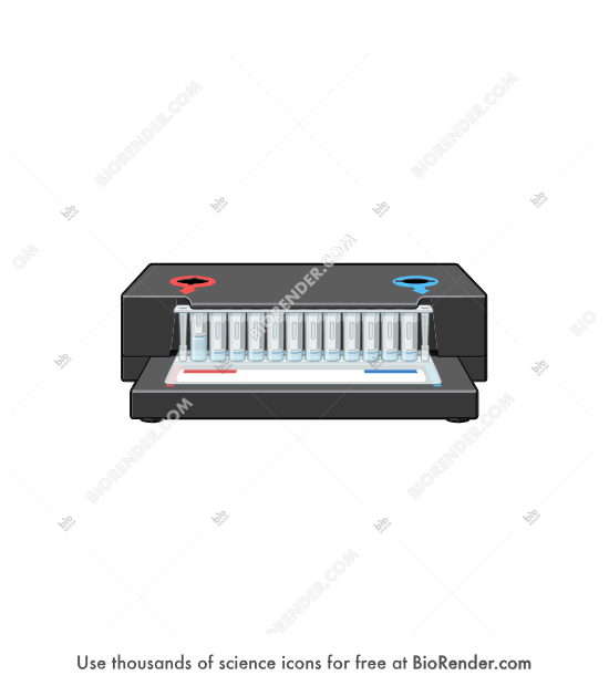 Sample loading station (FilmArray) - Editable icon of a FilmArray sample loading station in a frontal view