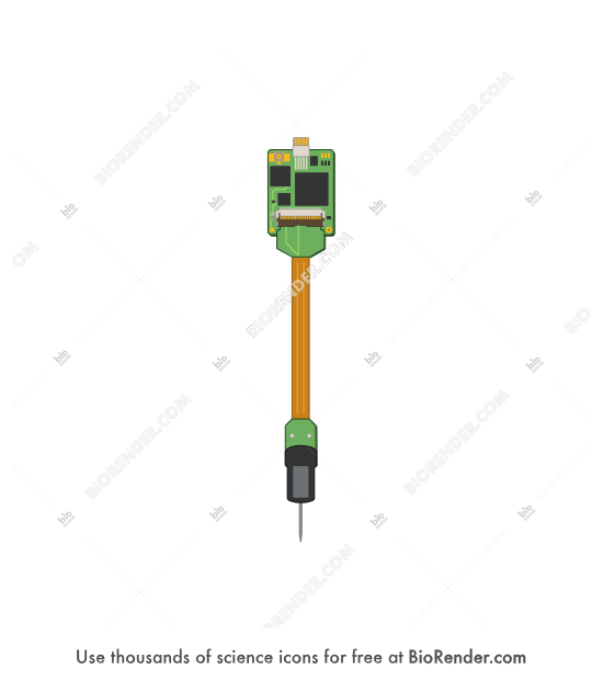 Silicon probe  - Editable icon of an upright silicon probe in a schematic style 