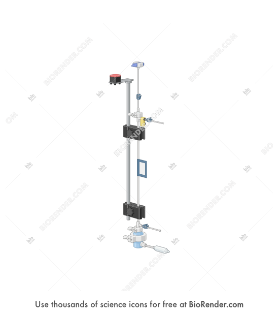 Single-use ATF device (XCell ATF 1) - Editable icon of a single-use XCell ATF 1 system setup for alternating tangential flow filtration in a perfusion bioreactor process