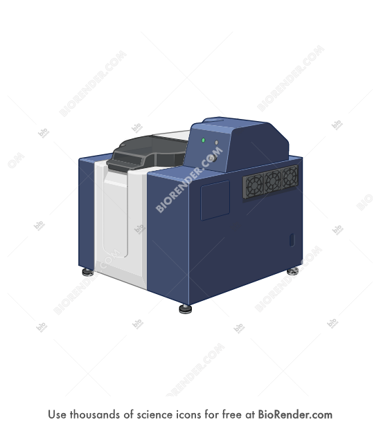 WDXRF Spectrometer (Supermini 200) - Editable icon of a Supermini 200 WDXRF specttrometer in a 3/4 view