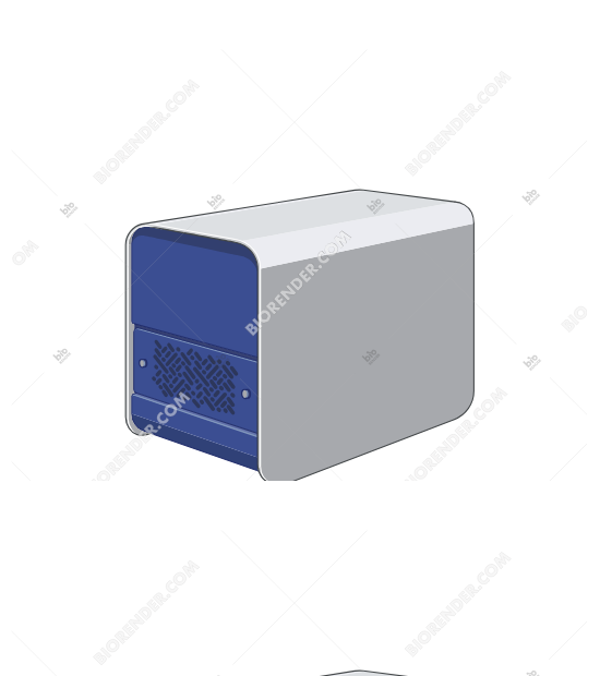 NMR quality control unit (MQC+)  - Editable icon of an MQC+ NMR quality control unit in a 3/4 view