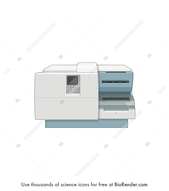 Microbial testing system (VITEK 2)  - Editable icon of a VITEK 2 microbial testing system in frontal view