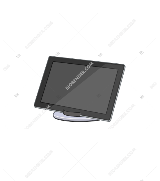 Tablet (with stand, Maxwell RSC) - Editable icon of a tablet on a stand for Maxwell RSC, shown in 3/4 view