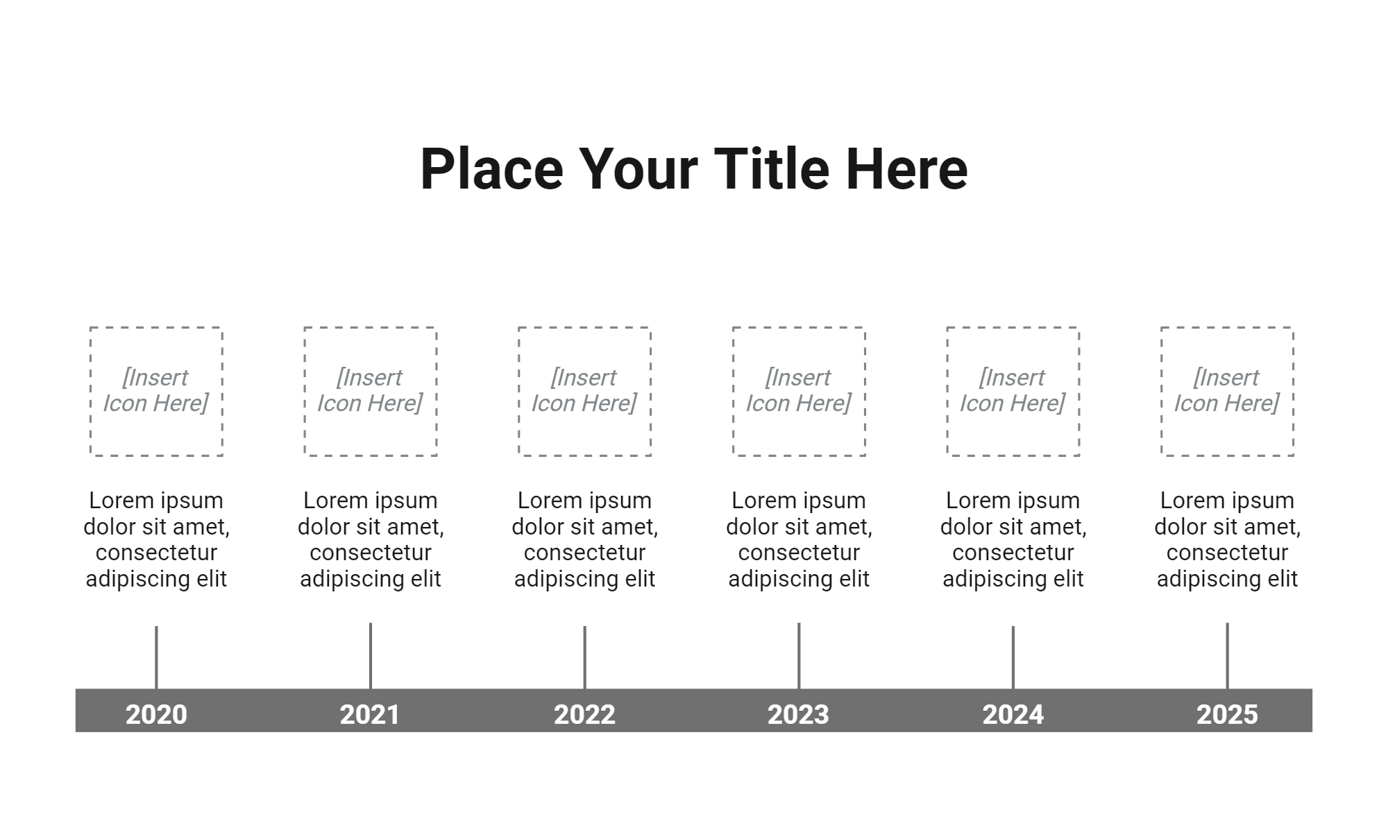 An editable high resolution scientific image depicting Timeline (6 Segments, Horizontal, Black and White) 4