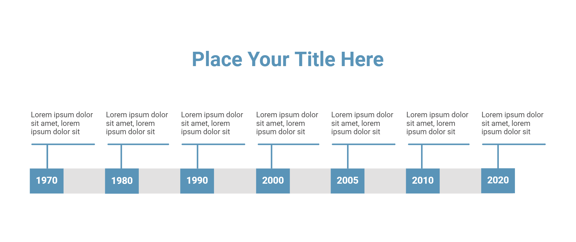 An editable high resolution scientific image depicting Timeline (7 Segments, Horizontal)