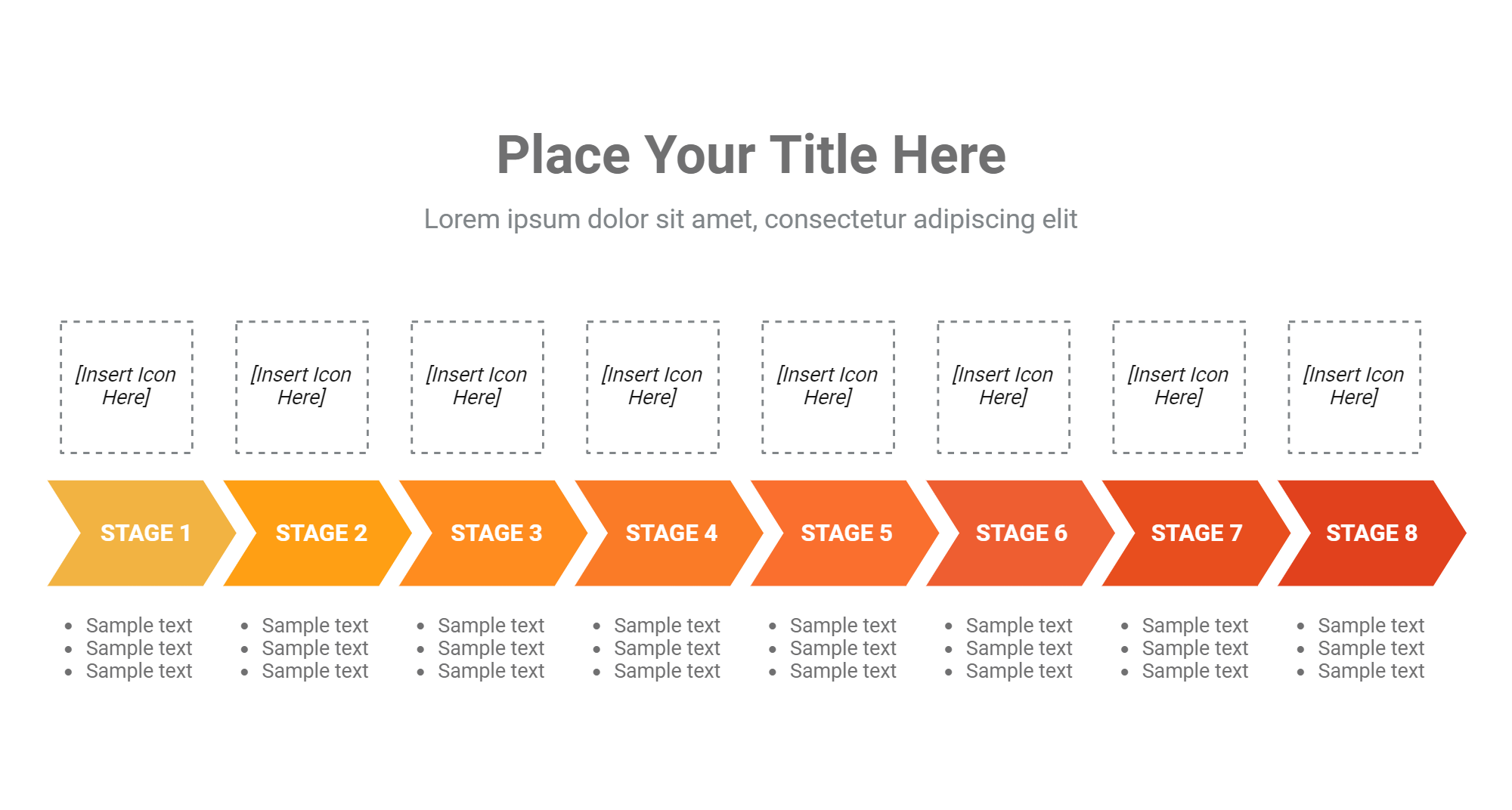An editable high resolution scientific image depicting Timeline (8 Segments, Horizontal) 2