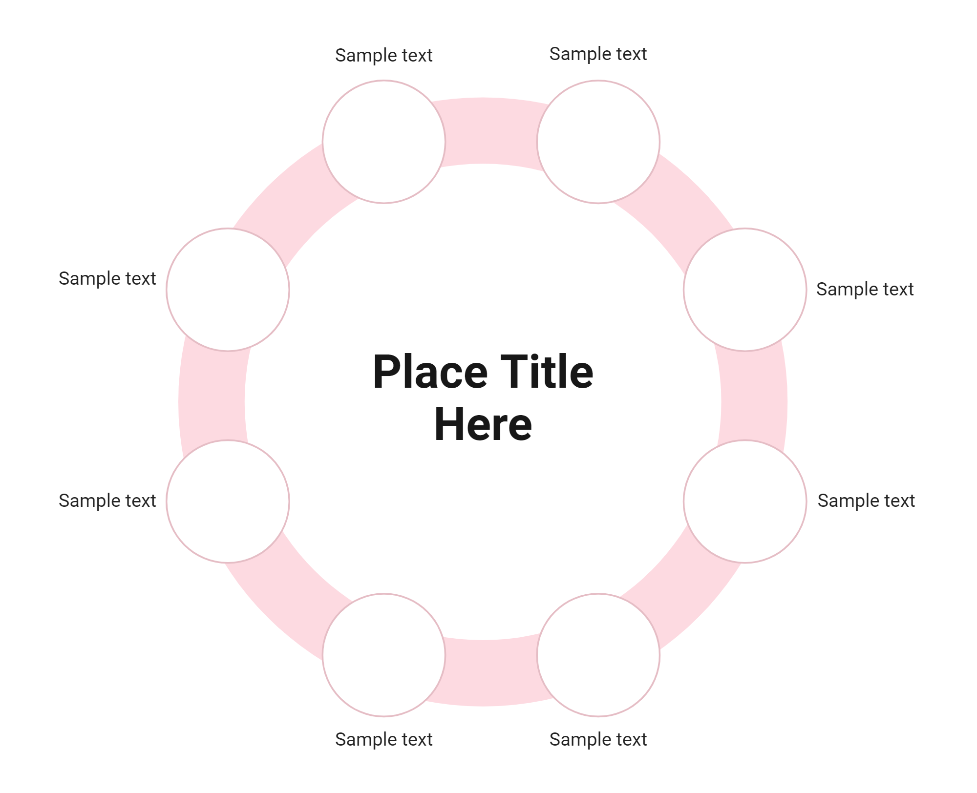 An editable high resolution scientific image depicting Circular Diagram with Circles (Layout, 8x1)