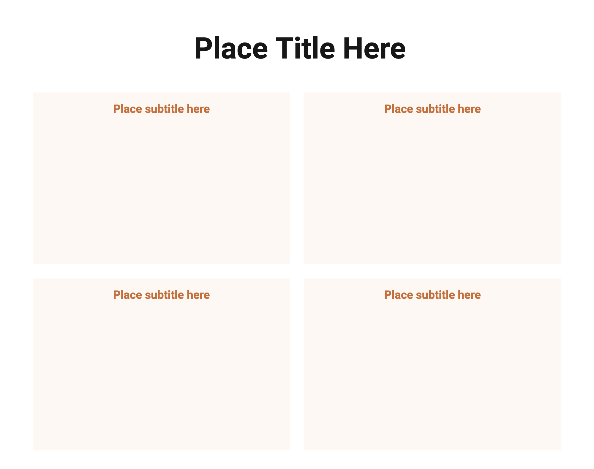 An editable high resolution scientific image depicting Blank Orange Panels (Layout 2x2)