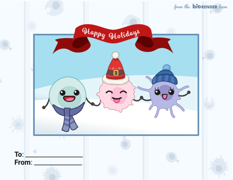 An editable high resolution scientific image depicting Biomoji Friends E-Card