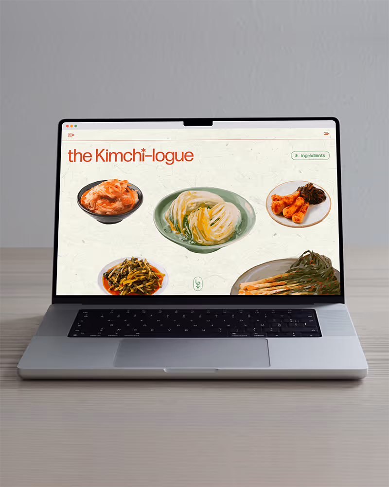 Laptop with kimchi illustrations