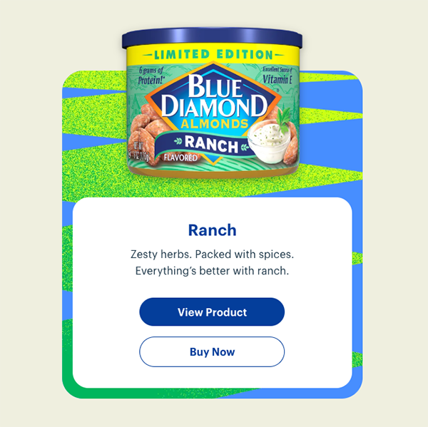 Description of Ranch flavored almonds
