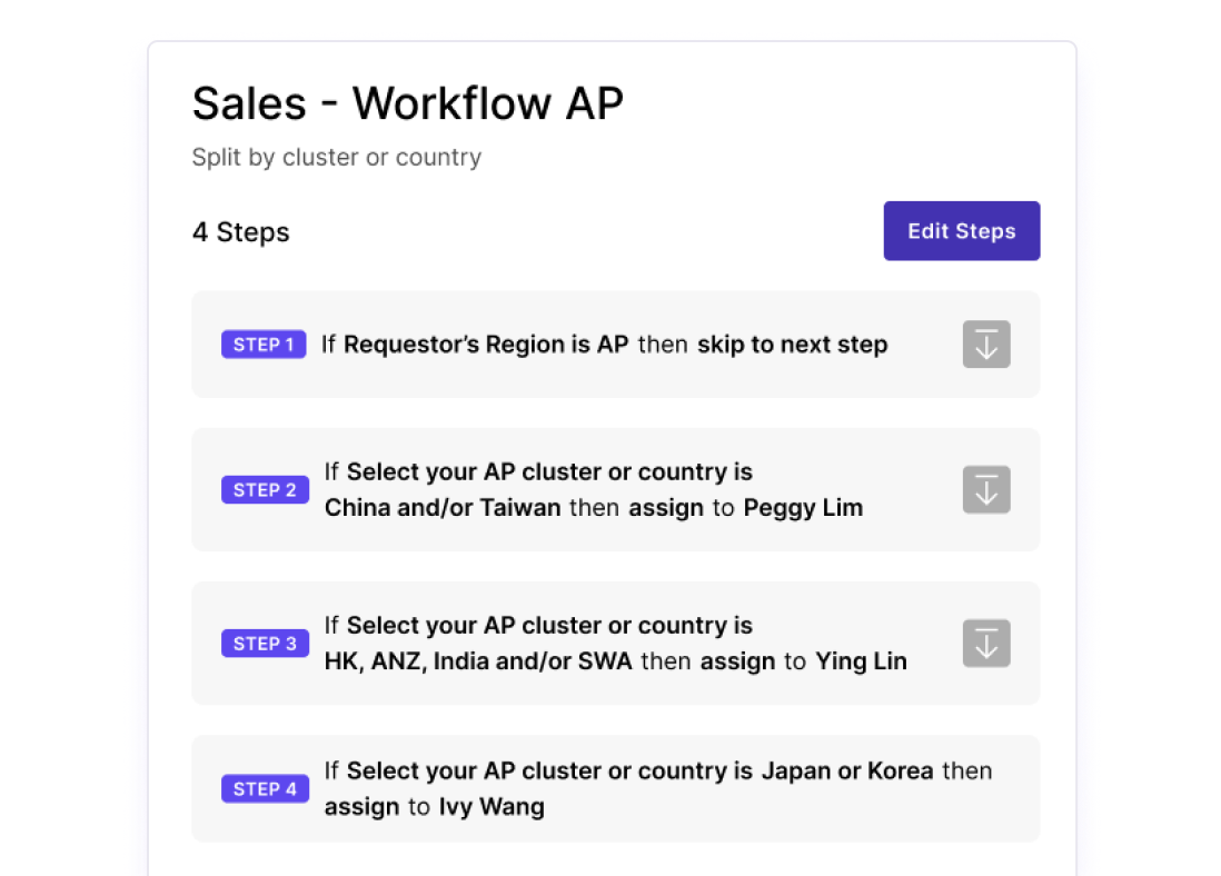 UI image of Streamline's Workflow builder