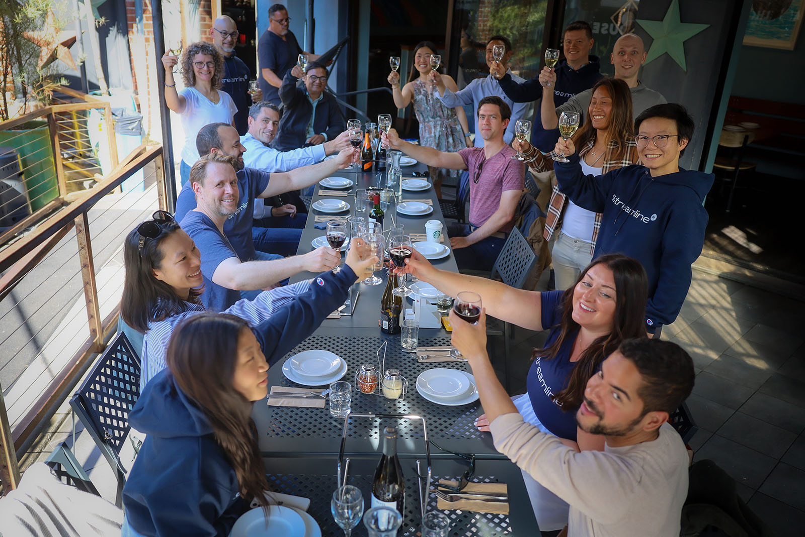 Streamline team having a good time