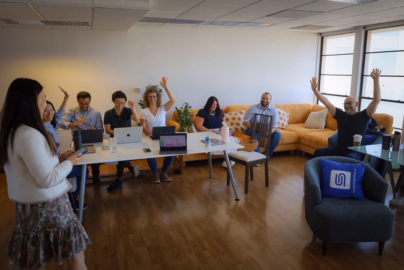 Streamline team in a lively meeting