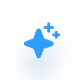 Blue starfish illustration with textured brushstroke style on blue circular background.