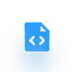 Blue shield icon with white angle brackets representing a security feature.