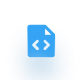 Blue shield icon with white angle brackets representing a security feature.