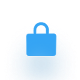 Blue shield icon with a checkmark in the center, representing security or protection.