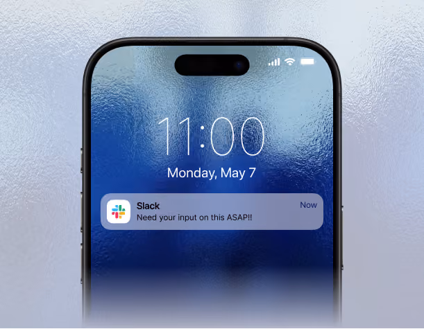 An image of a phone screen with a Slack message