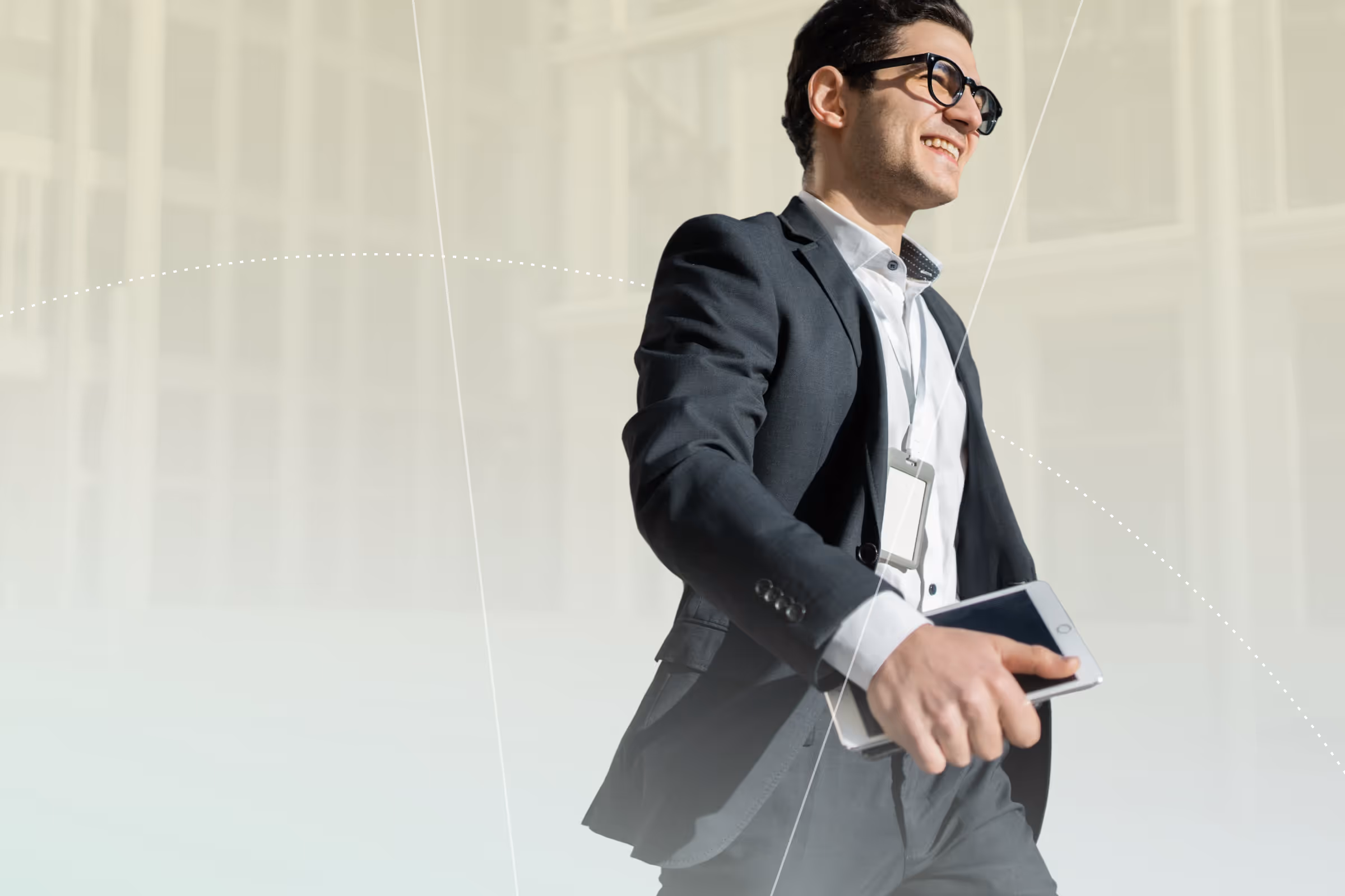 A confident business man walking