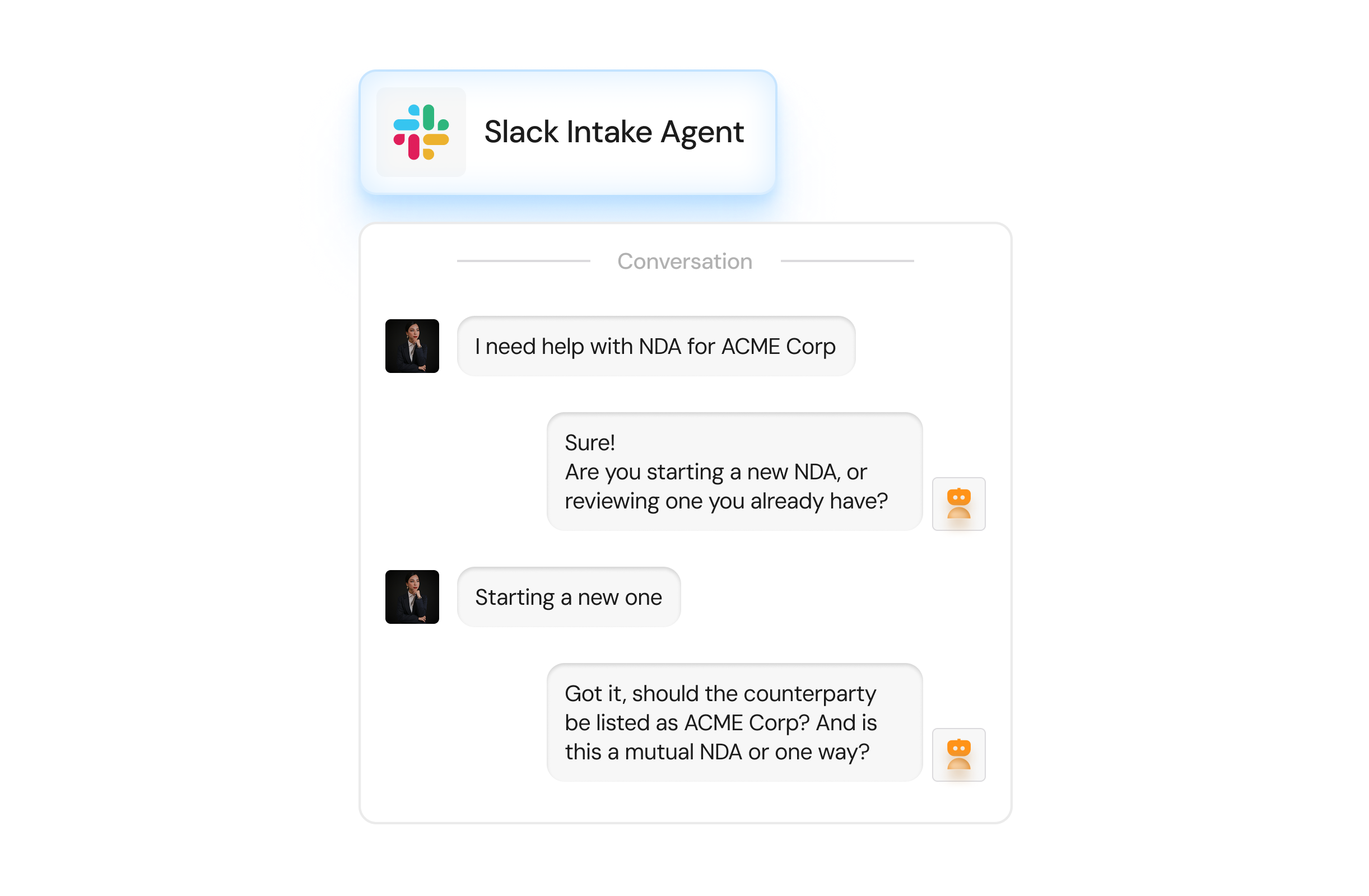 Interaction with Slack agent
