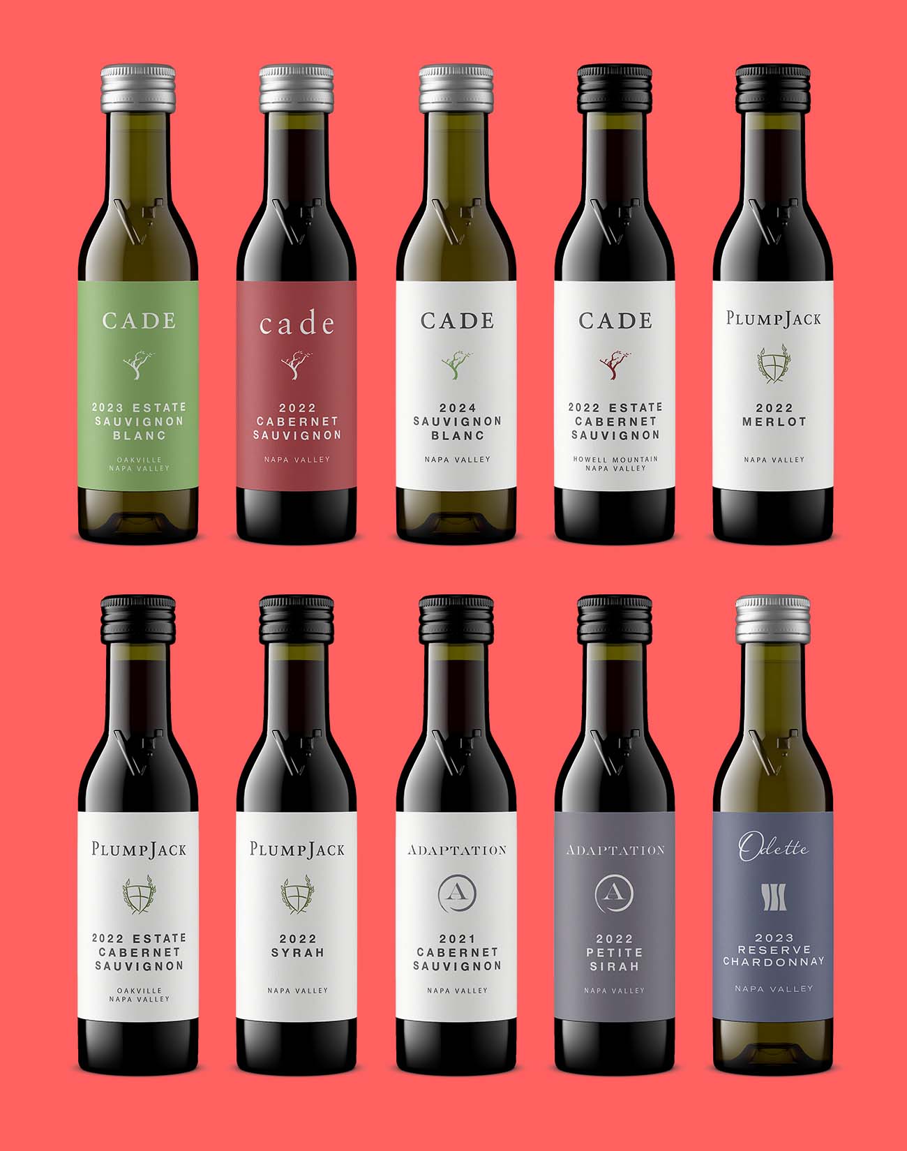 miniature 5cl wine bottles that allow sampling of an entire wire portfolio