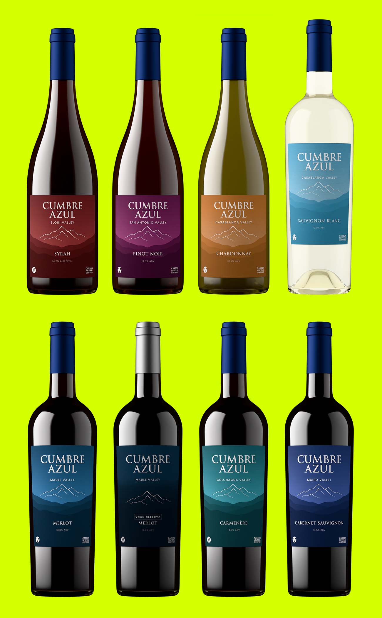 wine series from Argentina where the bottles have been photographed by Outshinery Lite using 3D software