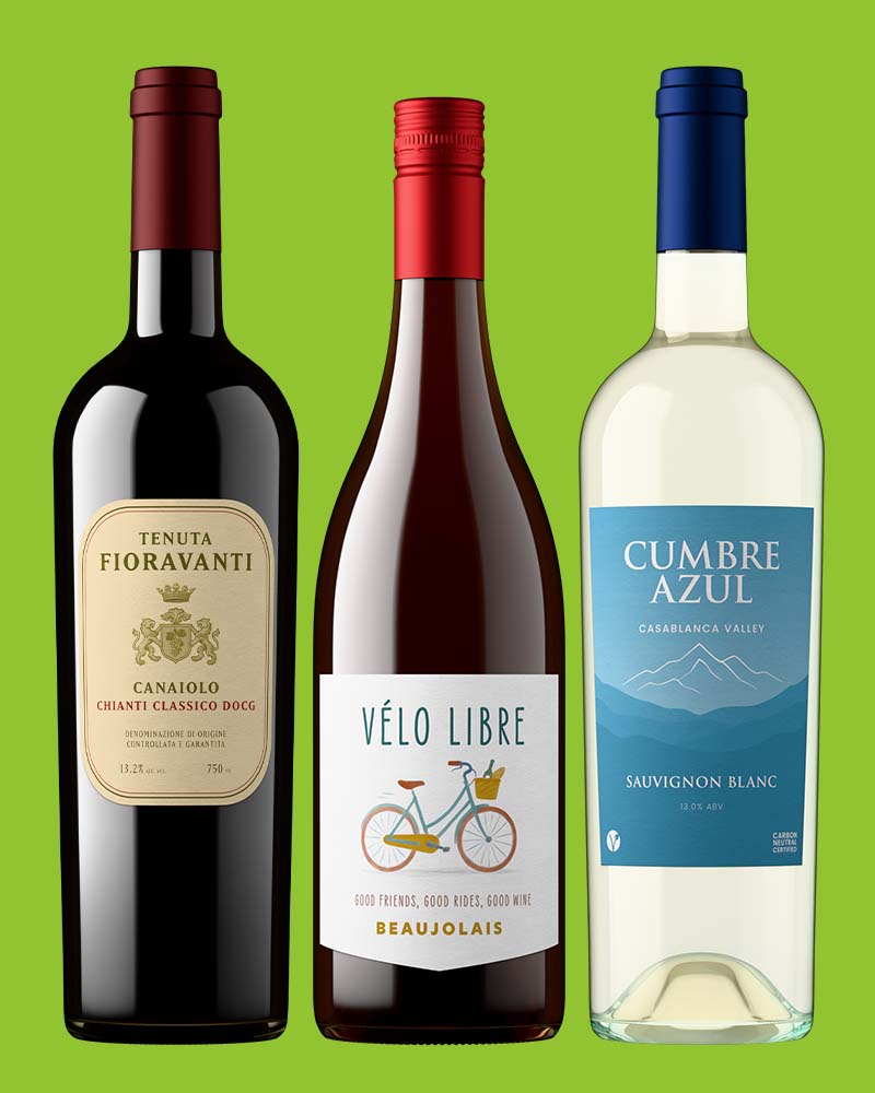 Outshinery Lite portfolio image featuring multiple 3D-rendered wine bottles with varied labels, created entirely online under an hour.