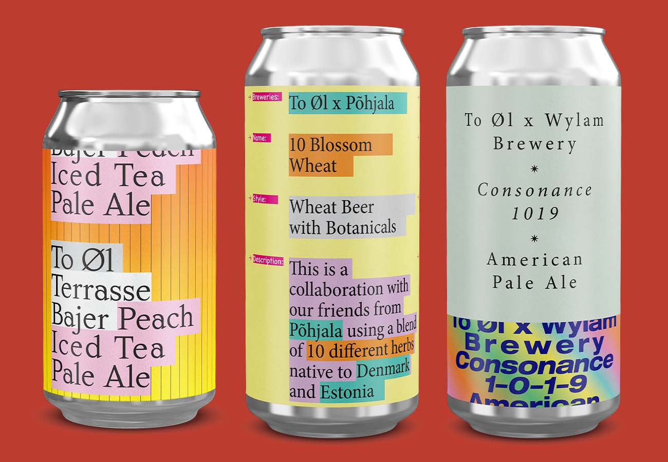 Avant-garde beer cans from a Danish brewery that uses typography and colors to appeal to modern beer drinkers