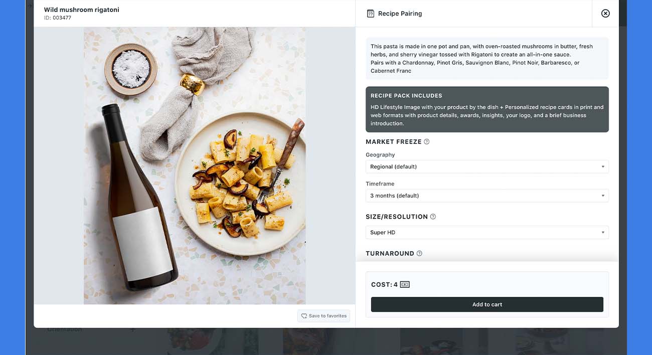 screen capture of a pop up modal where the user can indicate what product to place inside the scene