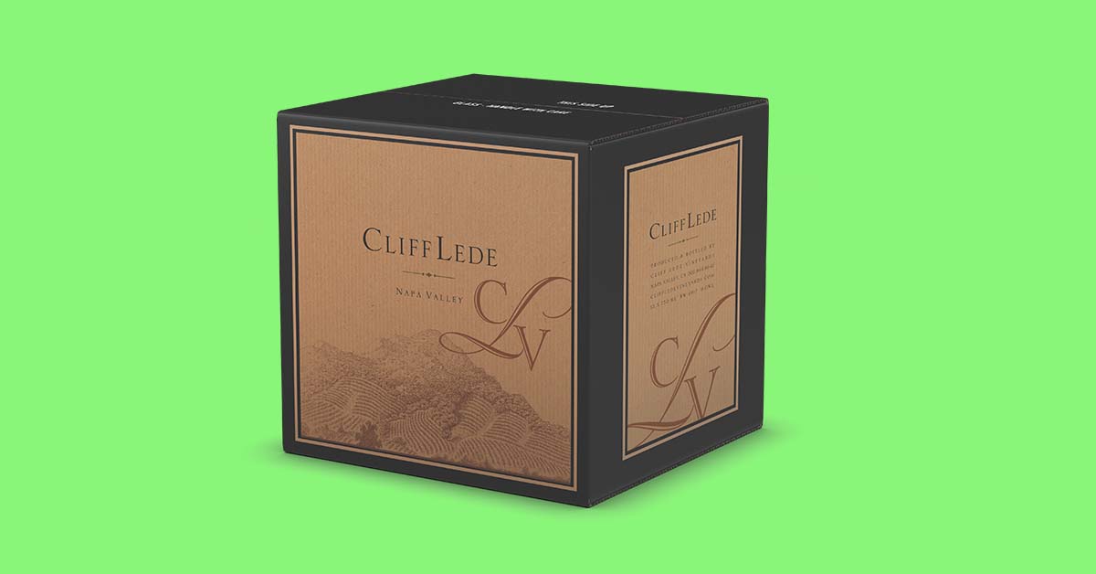 printed cardboard wine shipper photographed with 3D software by Outshinery Studio