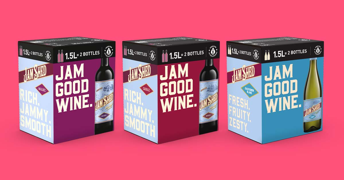 3 bags in box (BiBs) for the UK market that make wine less intimidating and more playful for younger generations