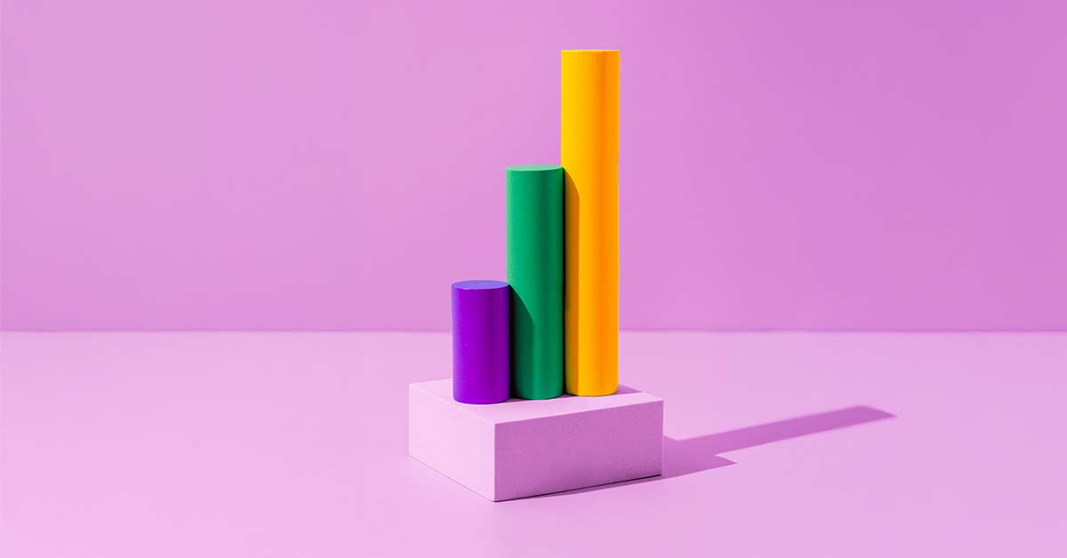 geometric colorful shapes illustrating statistics