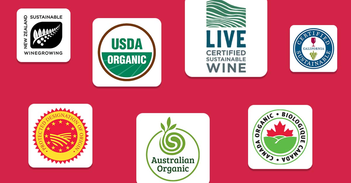 common logos and icons found on the back of wine labels