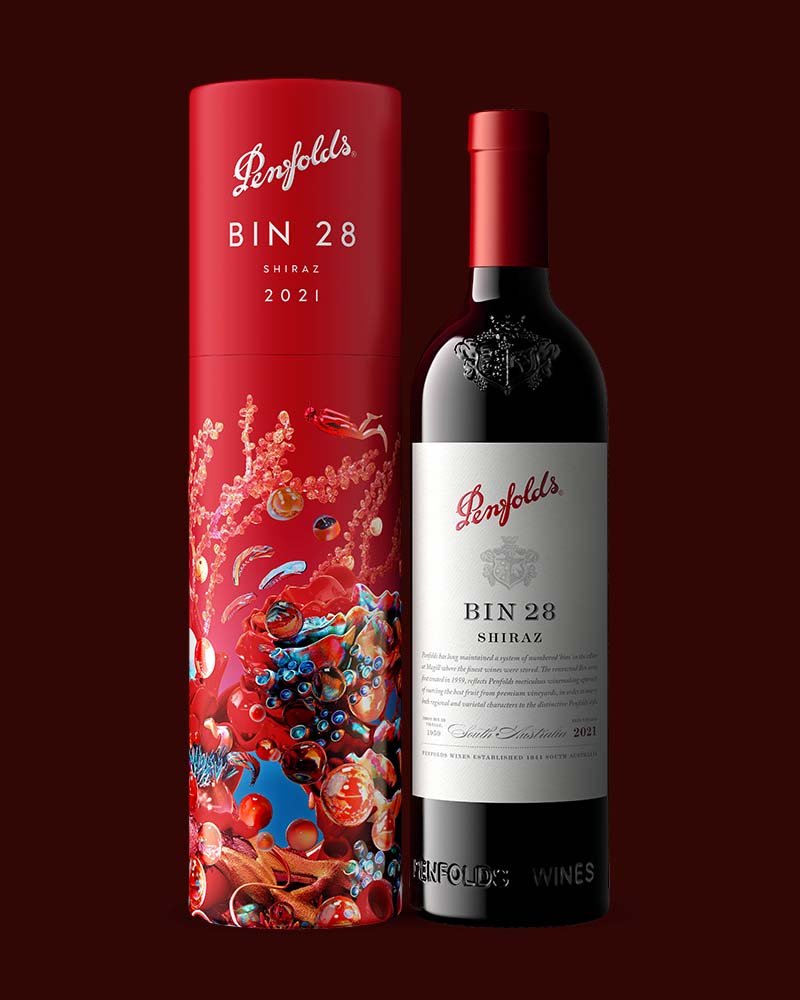 Penfolds Bin 28 canister and bottle for the Venture Beyond marketing campaign, 3D images by Outshinery