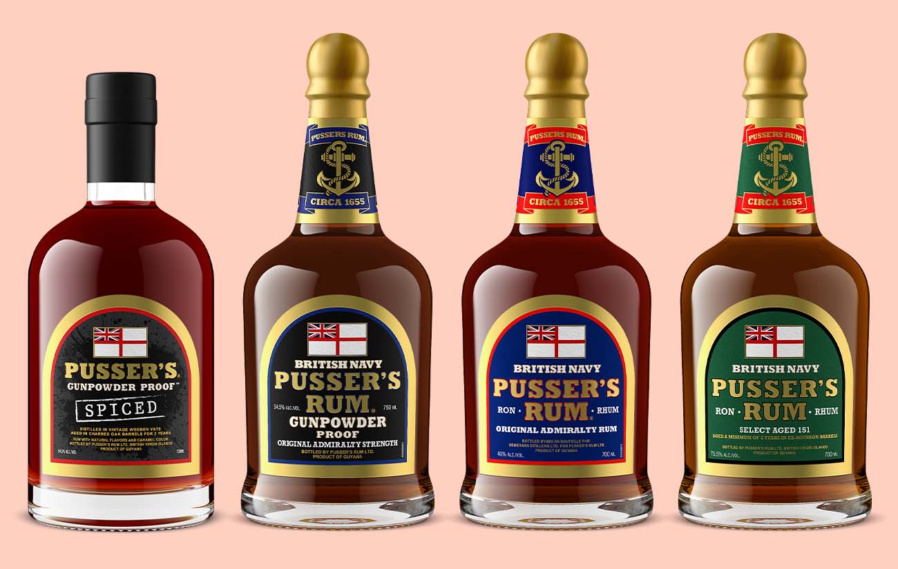 range of British rums that include spiced rum, gunpowder proof rum, and select age