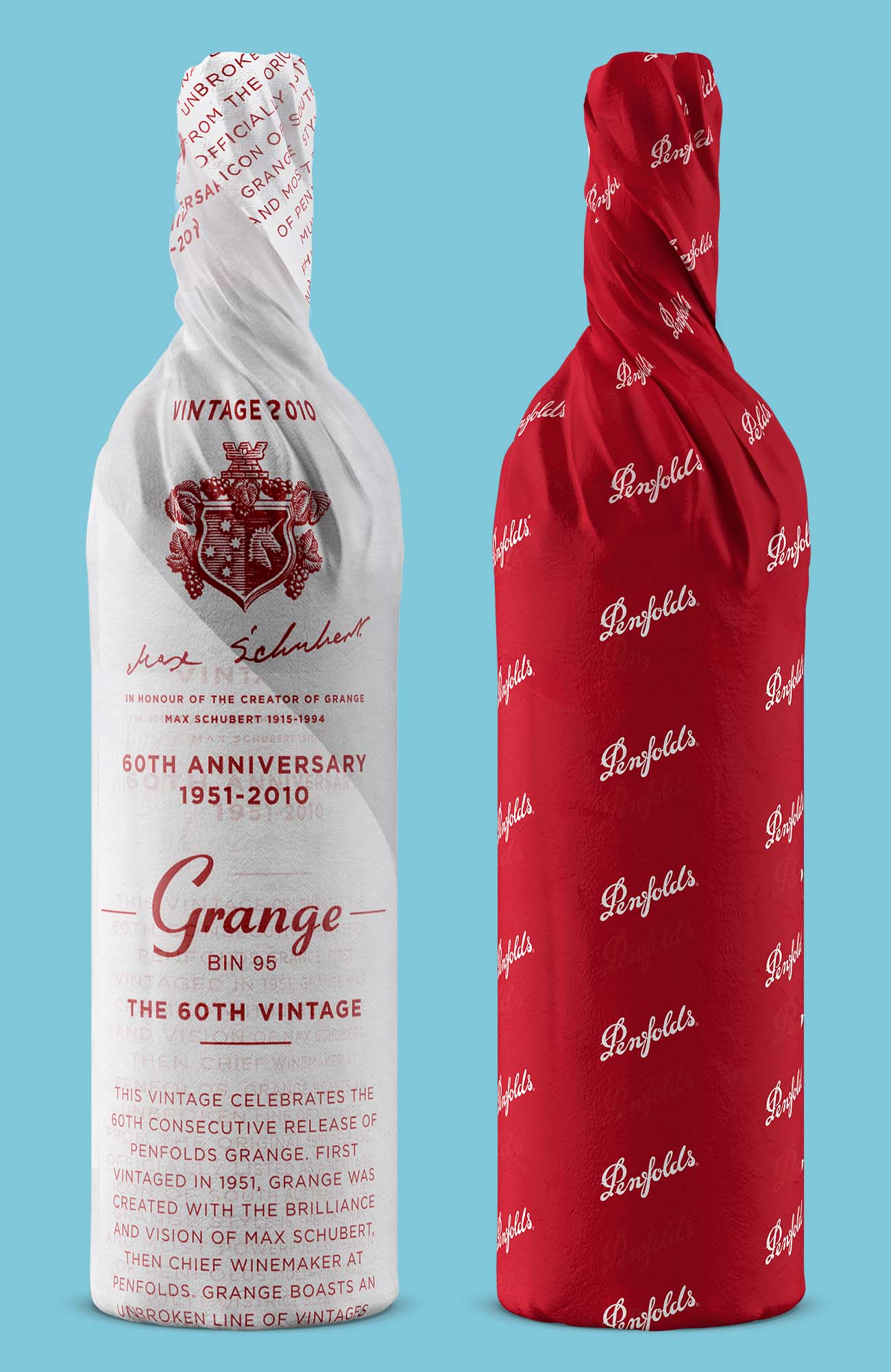 tissue paper wrapped bottles by iconic Australian winery Penfolds