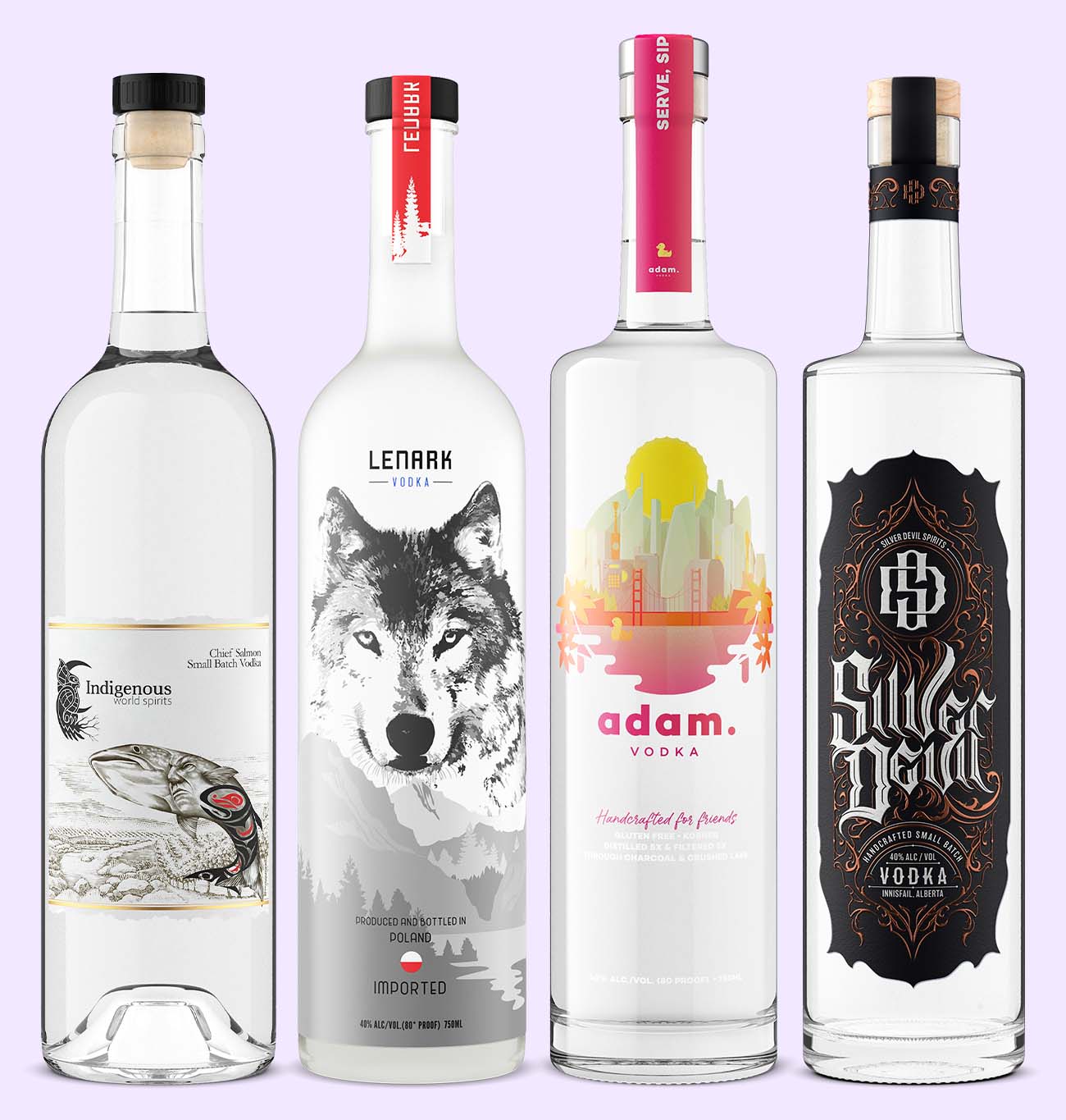 tall slandered clear flint glass bottles are typical for vodka 