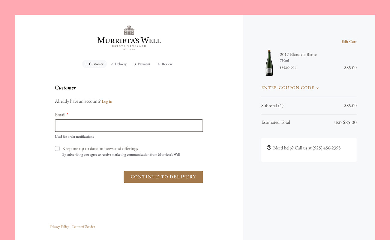 simple checkout process with Commerce7 to help sales