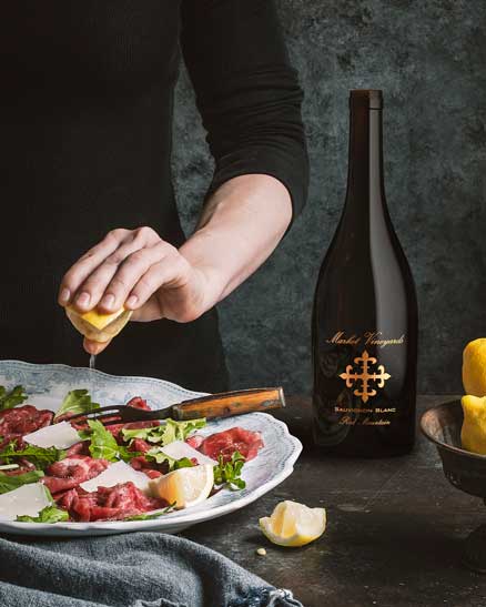 Wine bottle recipe pairing by Outshinery