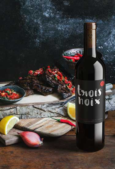 Wine bottle recipe pairing by Outshinery