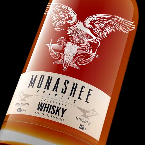 Spirits bottle beauty shot by Outshinery