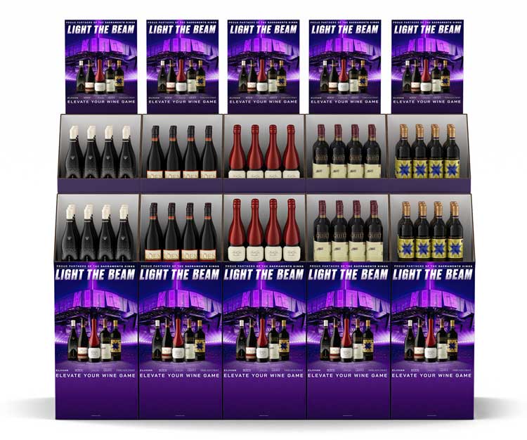 Wine box POS display by Outshinery