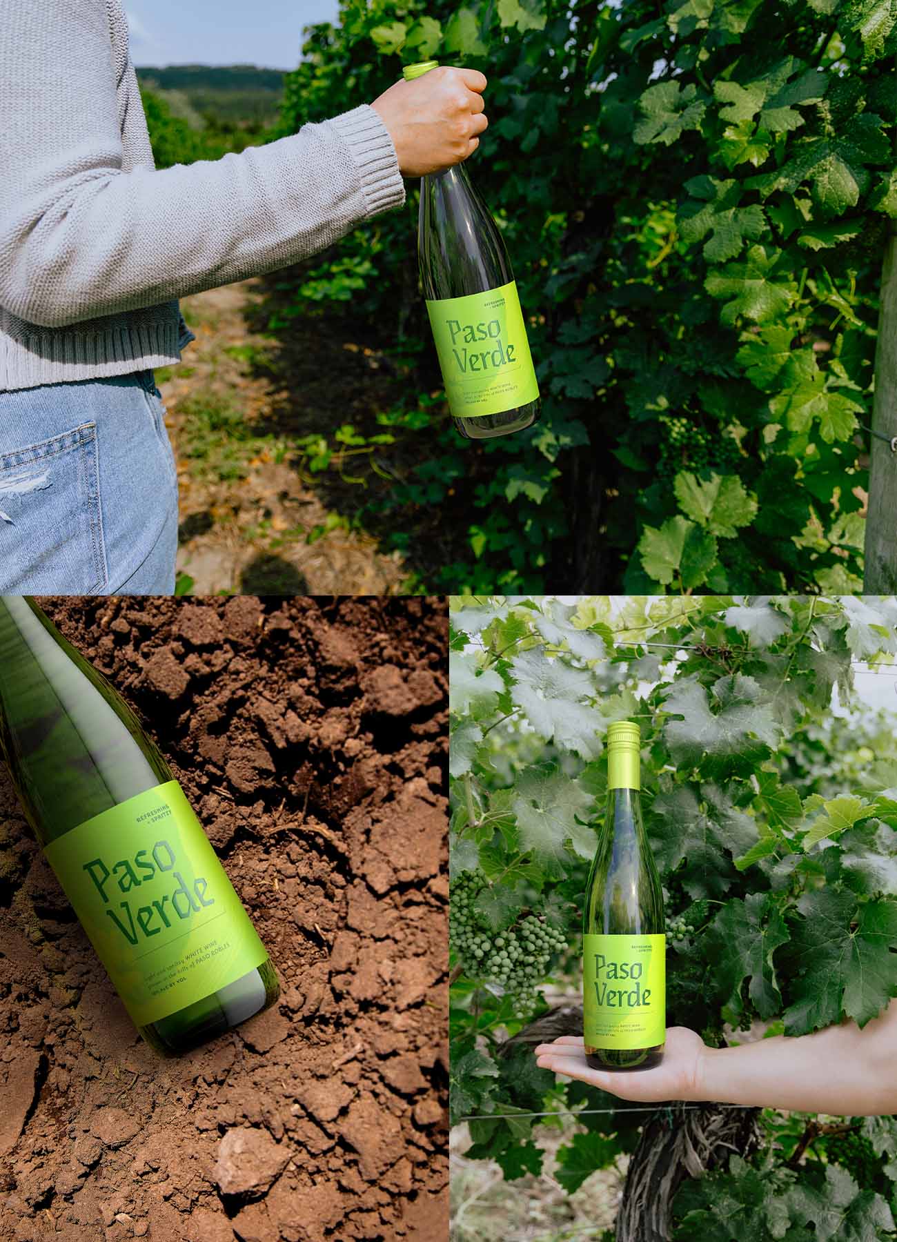 bright and green lifestyle imagery for a fresh white wine