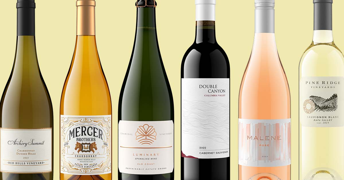 Photorealistic wine bottle shots lined up as a consistent distributor catalog by Outshinery, rendered from label files