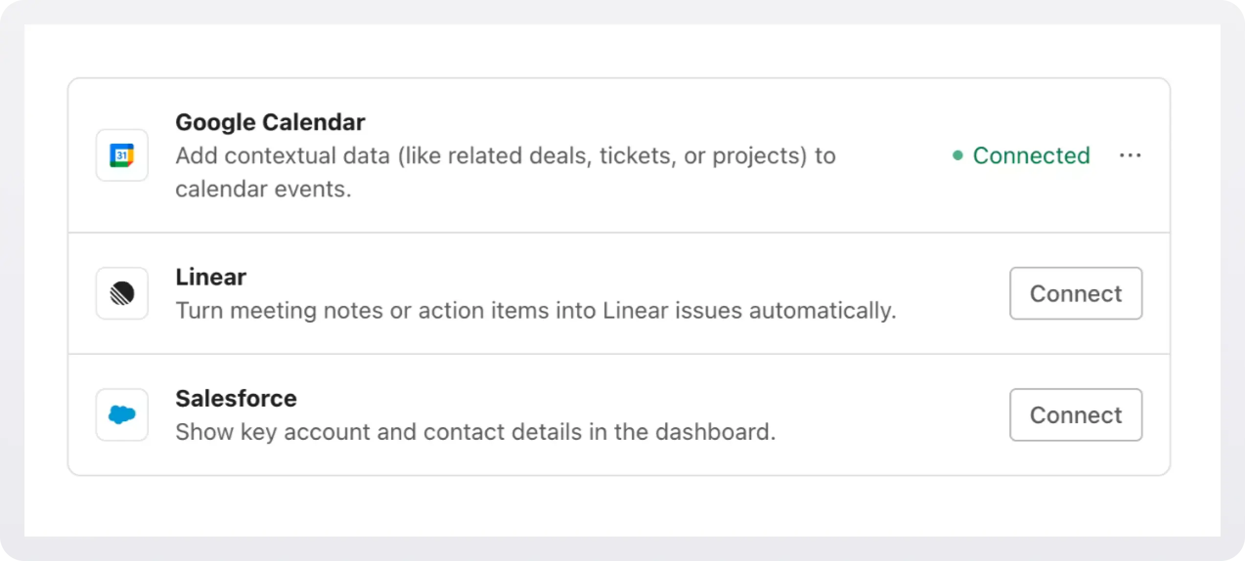 Example screenshot of the Pipes Widget in an app
